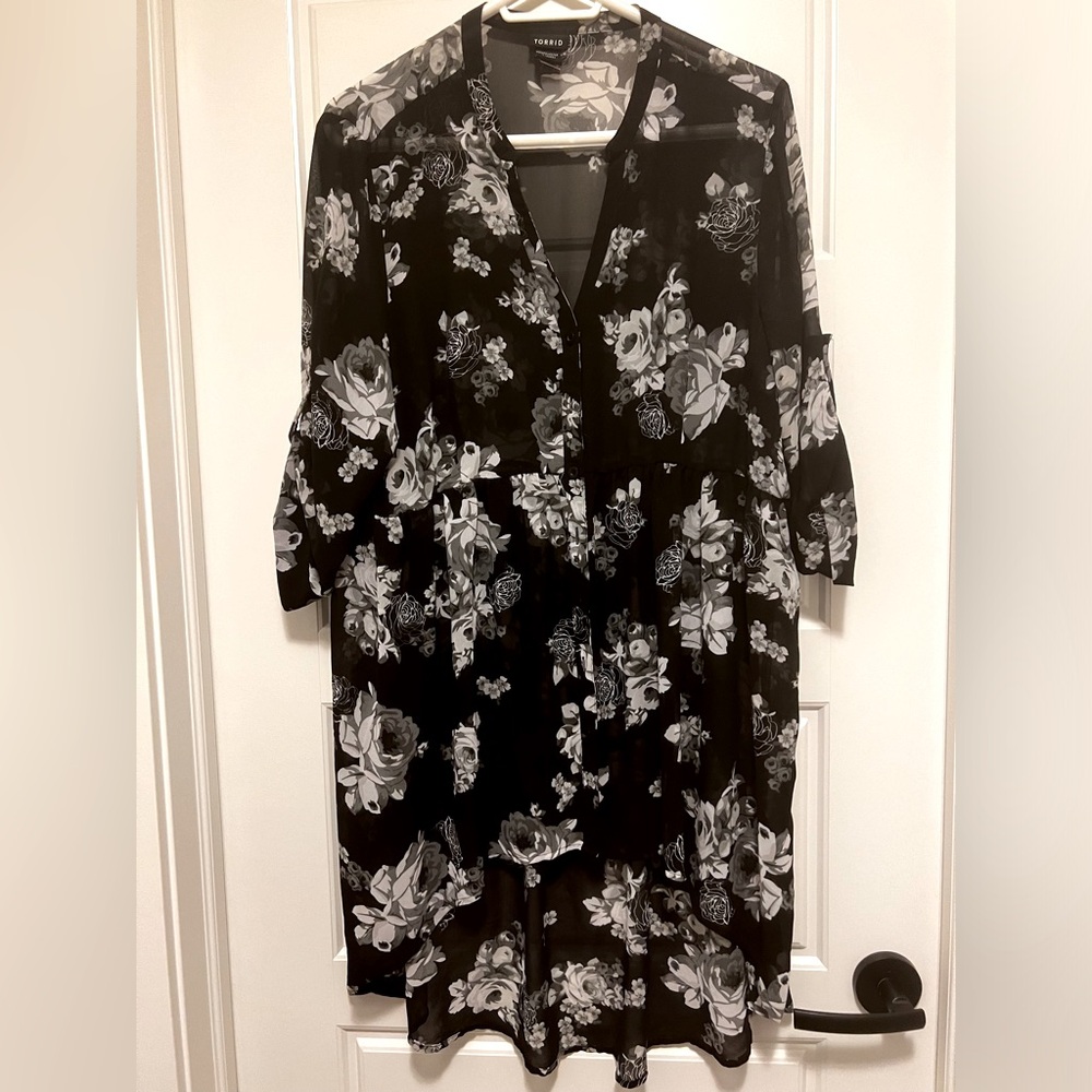 Torrid cinch waist georgette kimono